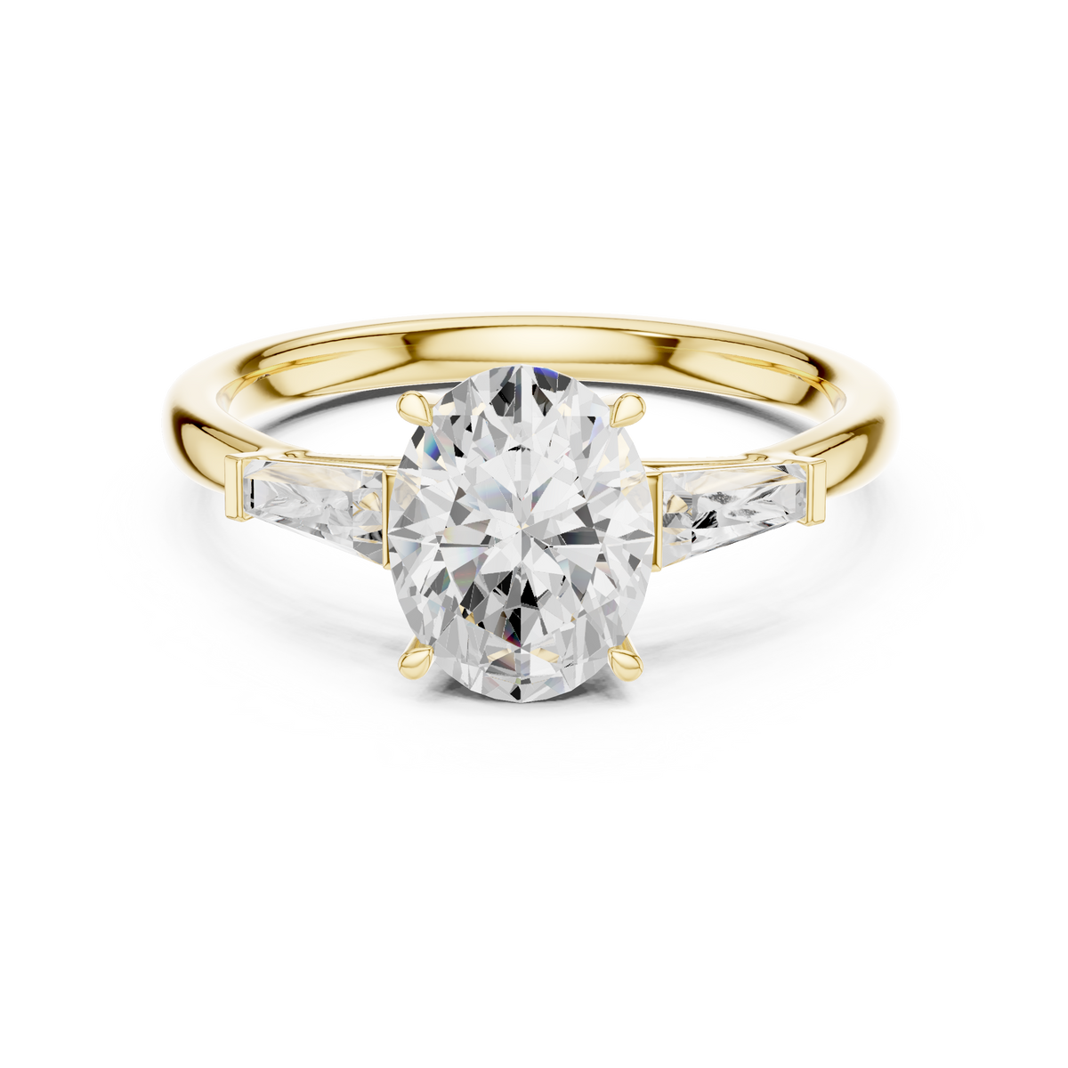 Oval Three Stone Lab Grown Diamond Engagement Ring