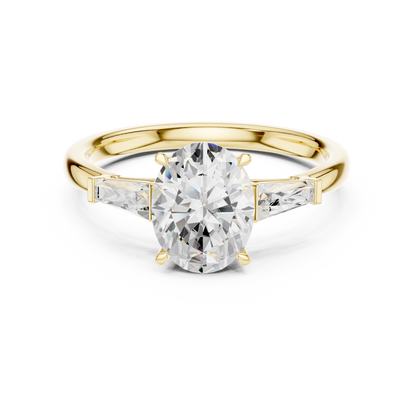 Oval Three Stone Lab Grown Diamond Engagement Ring