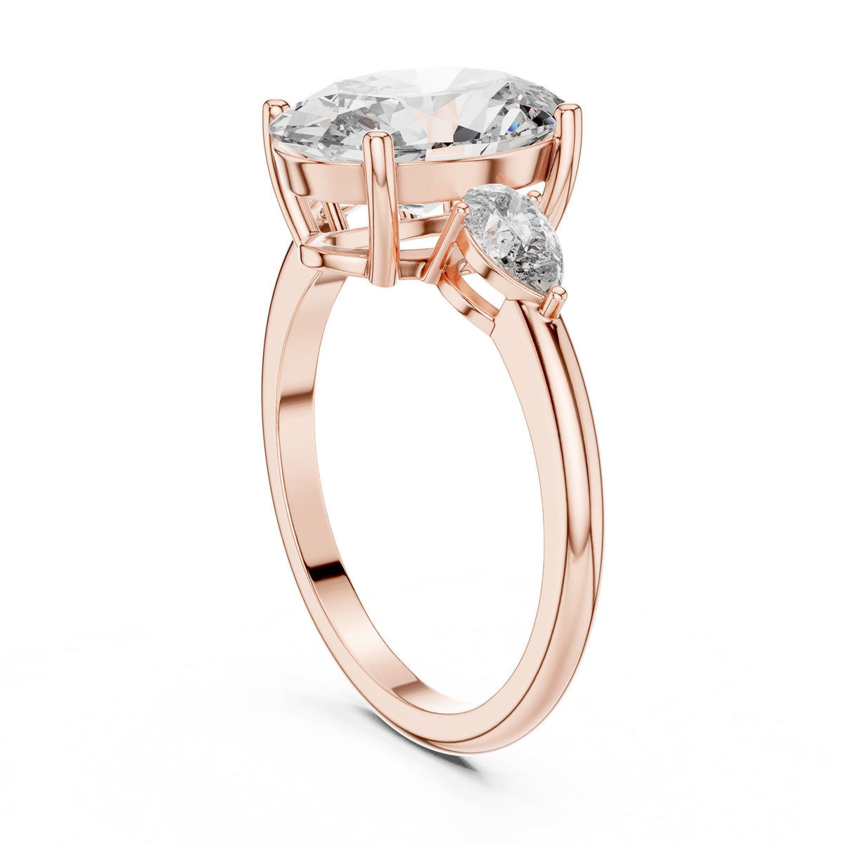 Oval Three Stone Lab Grown Diamond Engagement Ring