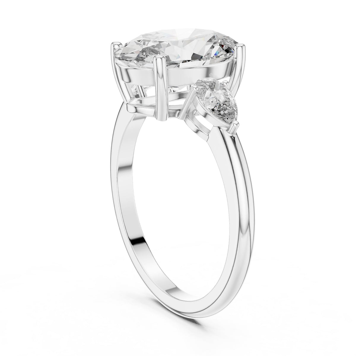Oval Three Stone Lab Grown Diamond Engagement Ring