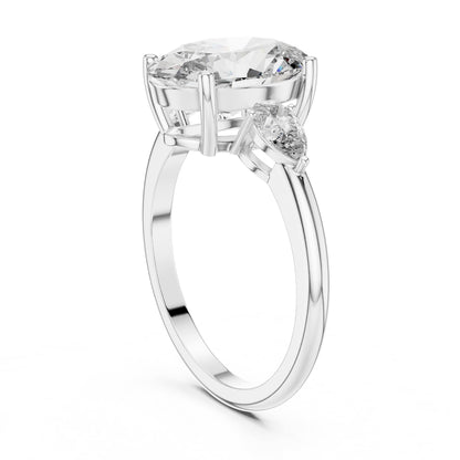 Oval Three Stone Lab Grown Diamond Engagement Ring