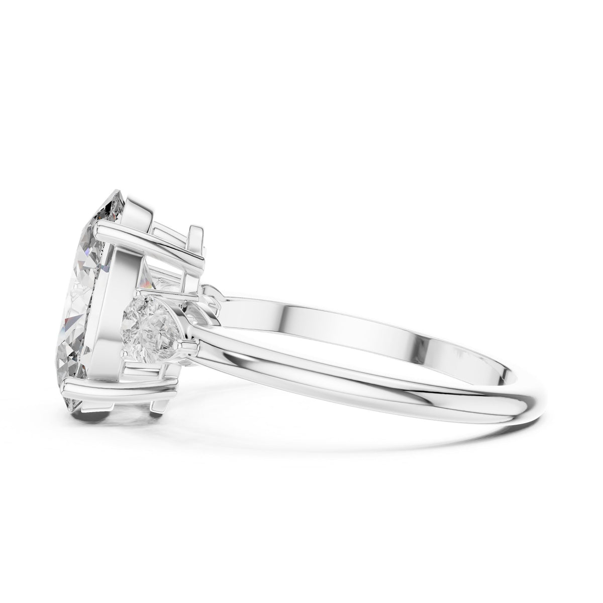 Oval Three Stone Lab Grown Diamond Engagement Ring