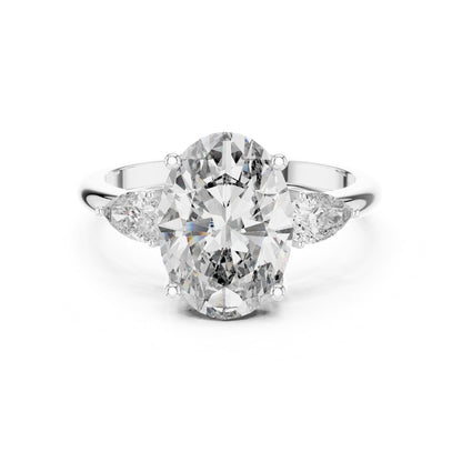 Oval Three Stone Lab Grown Diamond Engagement Ring
