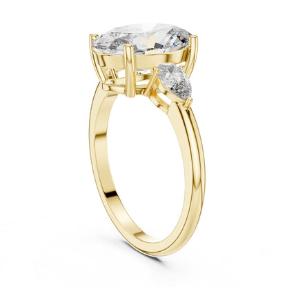 Oval Three Stone Lab Grown Diamond Engagement Ring