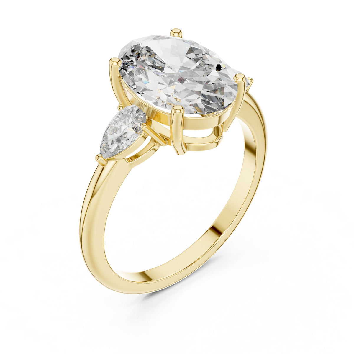 Oval Three Stone Lab Grown Diamond Engagement Ring