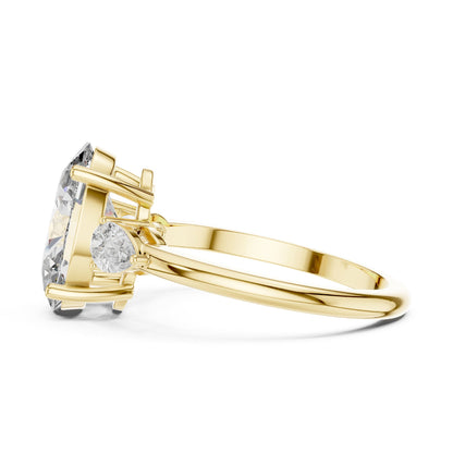 Oval Three Stone Lab Grown Diamond Engagement Ring