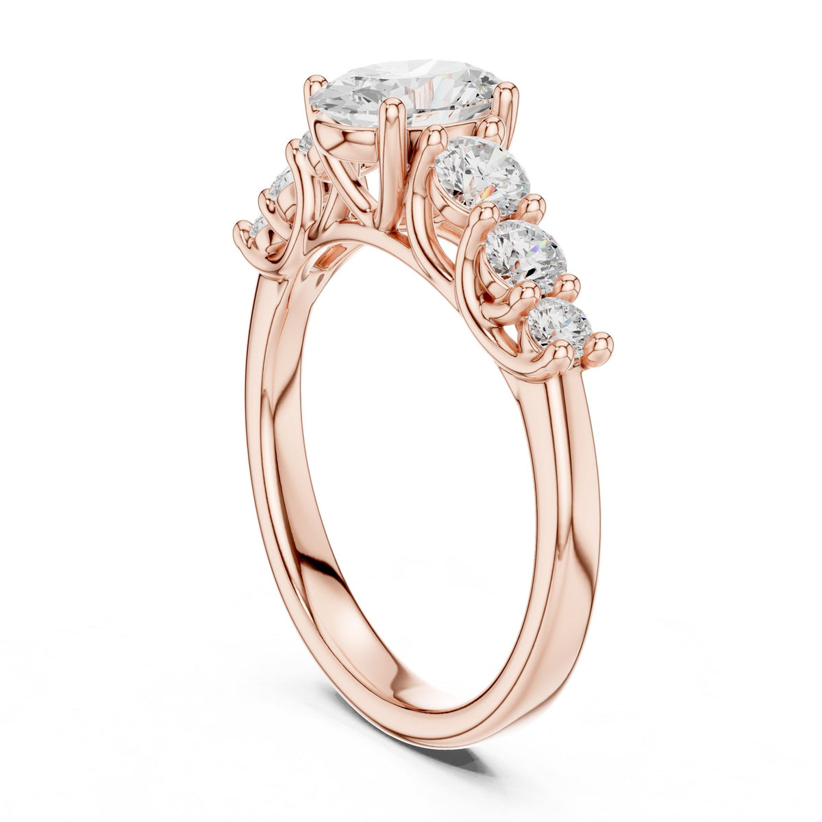 Oval Three Stone Lab Grown Diamond Engagement Ring