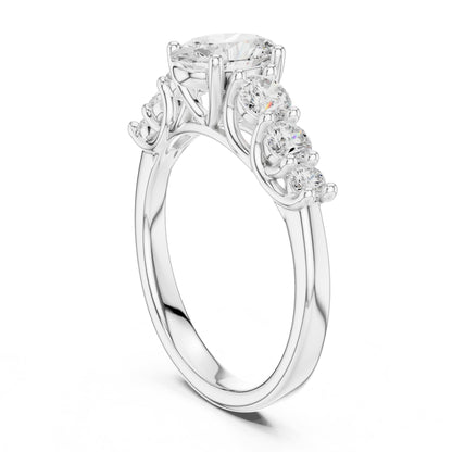 Oval Three Stone Lab Grown Diamond Engagement Ring