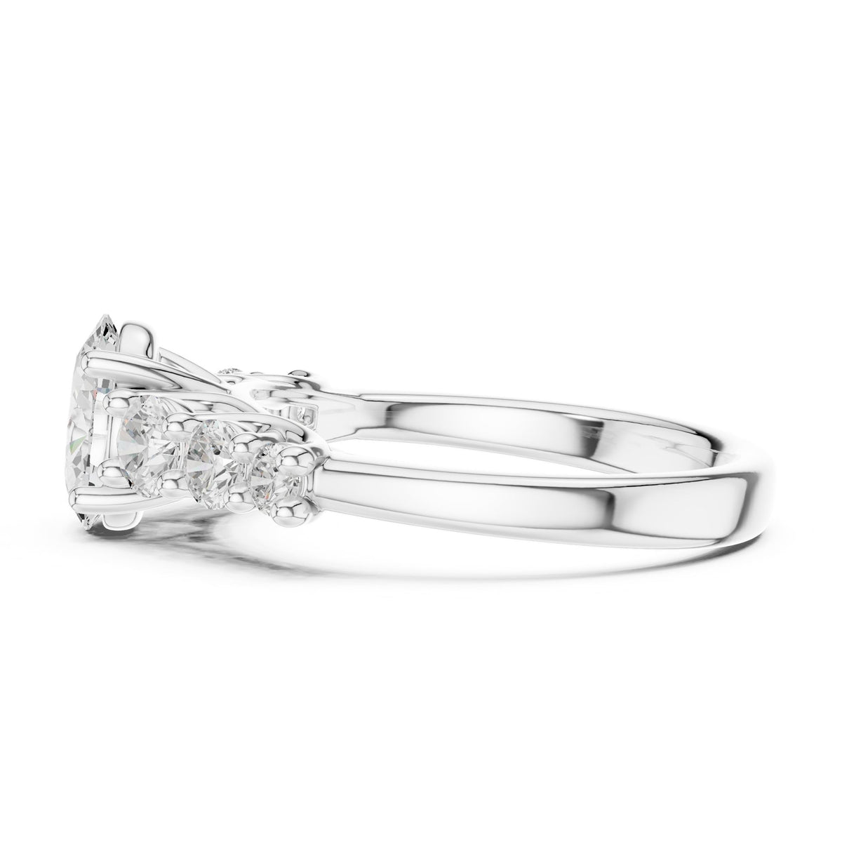 Oval Three Stone Lab Grown Diamond Engagement Ring
