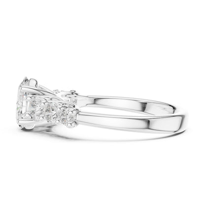 Oval Three Stone Lab Grown Diamond Engagement Ring