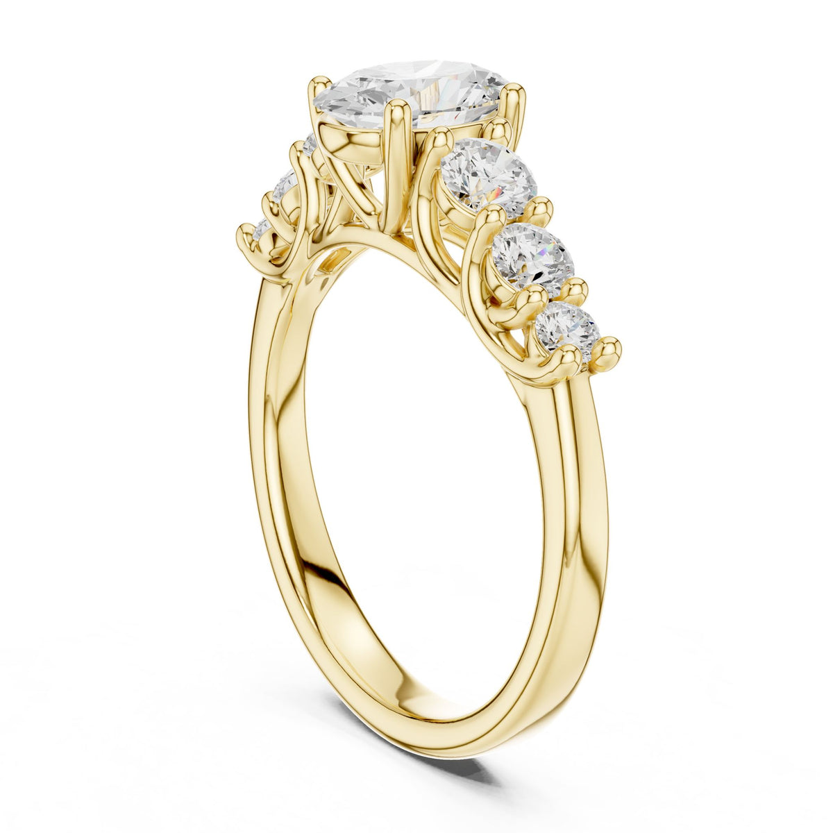 Oval Three Stone Lab Grown Diamond Engagement Ring