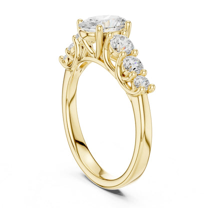 Oval Three Stone Lab Grown Diamond Engagement Ring