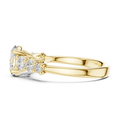 Oval Three Stone Lab Grown Diamond Engagement Ring