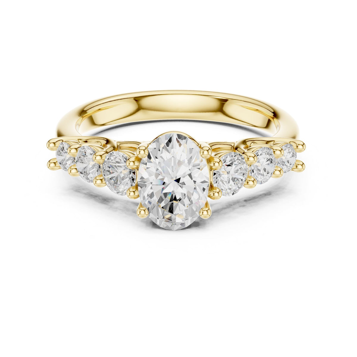 Oval Three Stone Lab Grown Diamond Engagement Ring