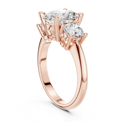 Oval Three Stone Lab Grown Diamond Engagement Ring