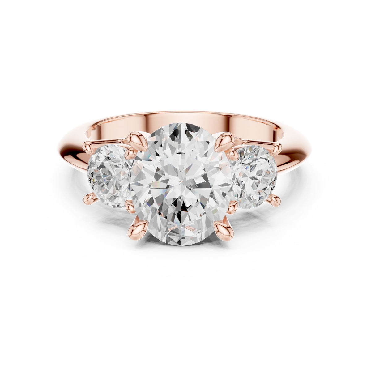 Oval Three Stone Lab Grown Diamond Engagement Ring