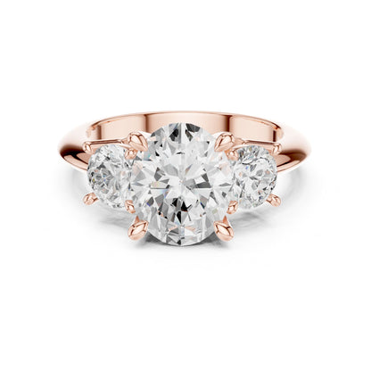 Oval Three Stone Lab Grown Diamond Engagement Ring