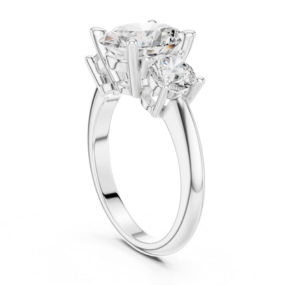 Oval Three Stone Lab Grown Diamond Engagement Ring