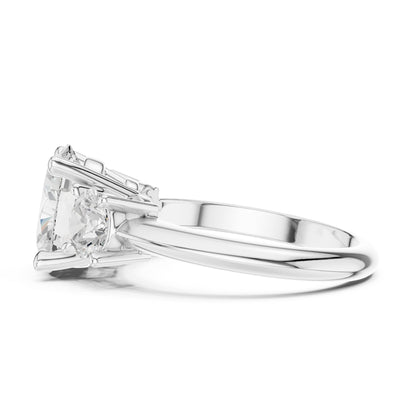 Oval Three Stone Lab Grown Diamond Engagement Ring