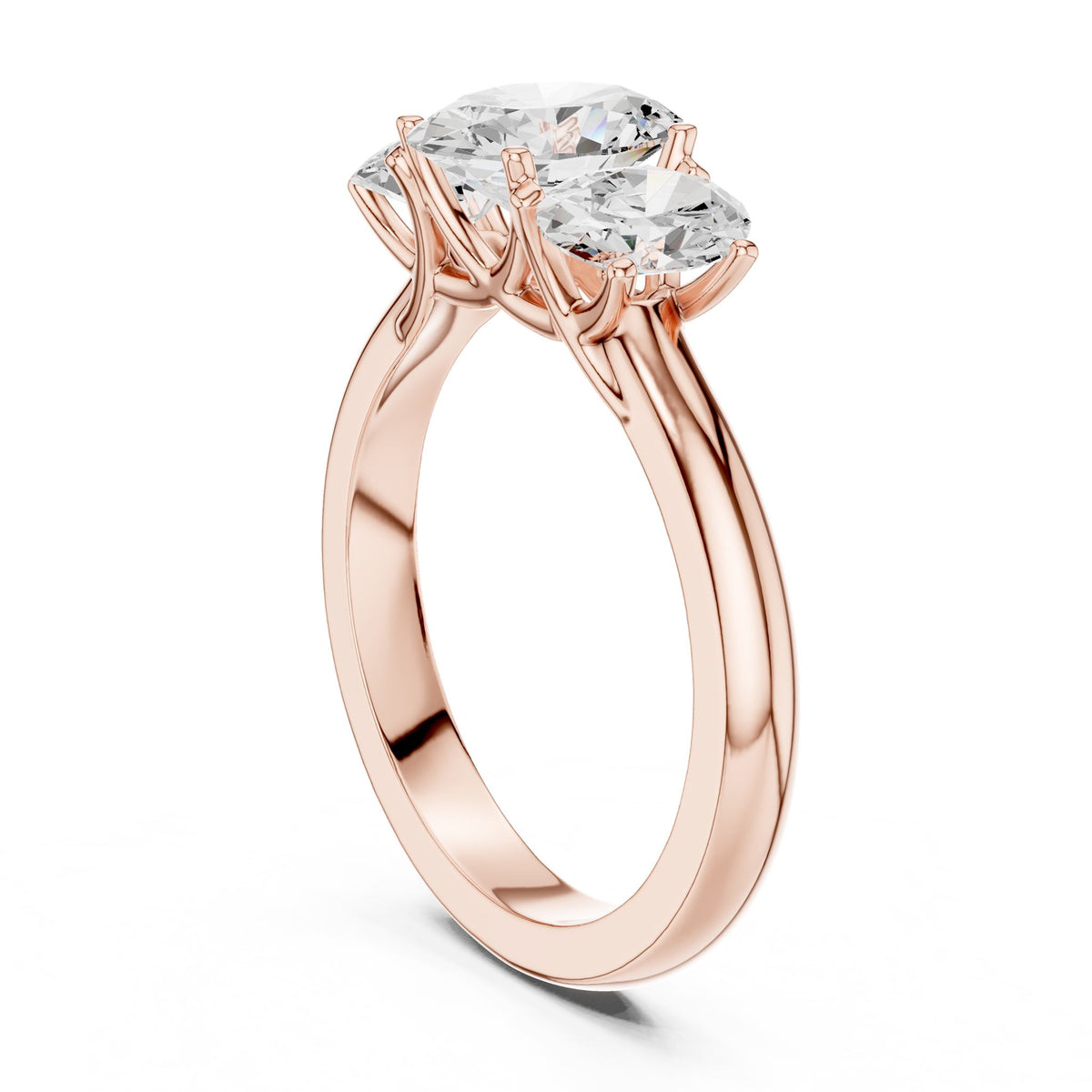 Oval Three Stone Lab Grown Diamond Engagement Ring