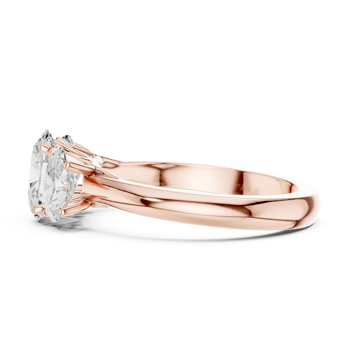 Oval Three Stone Lab Grown Diamond Engagement Ring