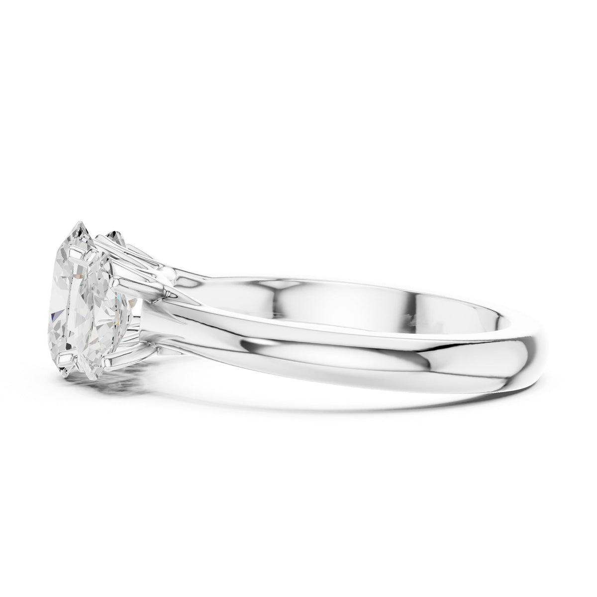 Oval Three Stone Lab Grown Diamond Engagement Ring
