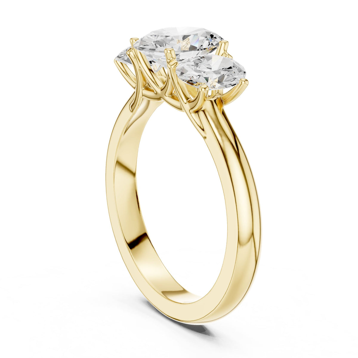 Oval Three Stone Lab Grown Diamond Engagement Ring