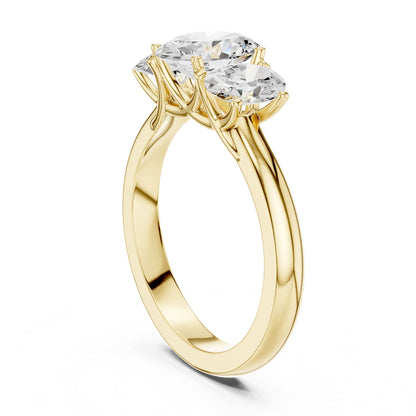 Oval Three Stone Lab Grown Diamond Engagement Ring