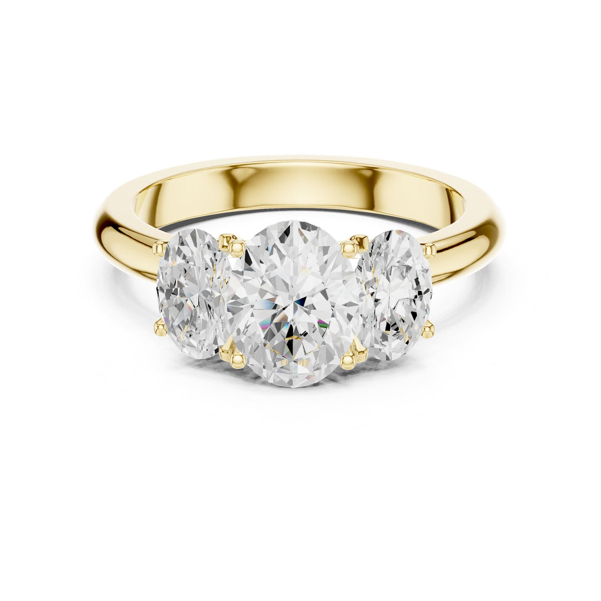 Oval Three Stone Lab Grown Diamond Engagement Ring