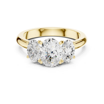 Oval Three Stone Lab Grown Diamond Engagement Ring