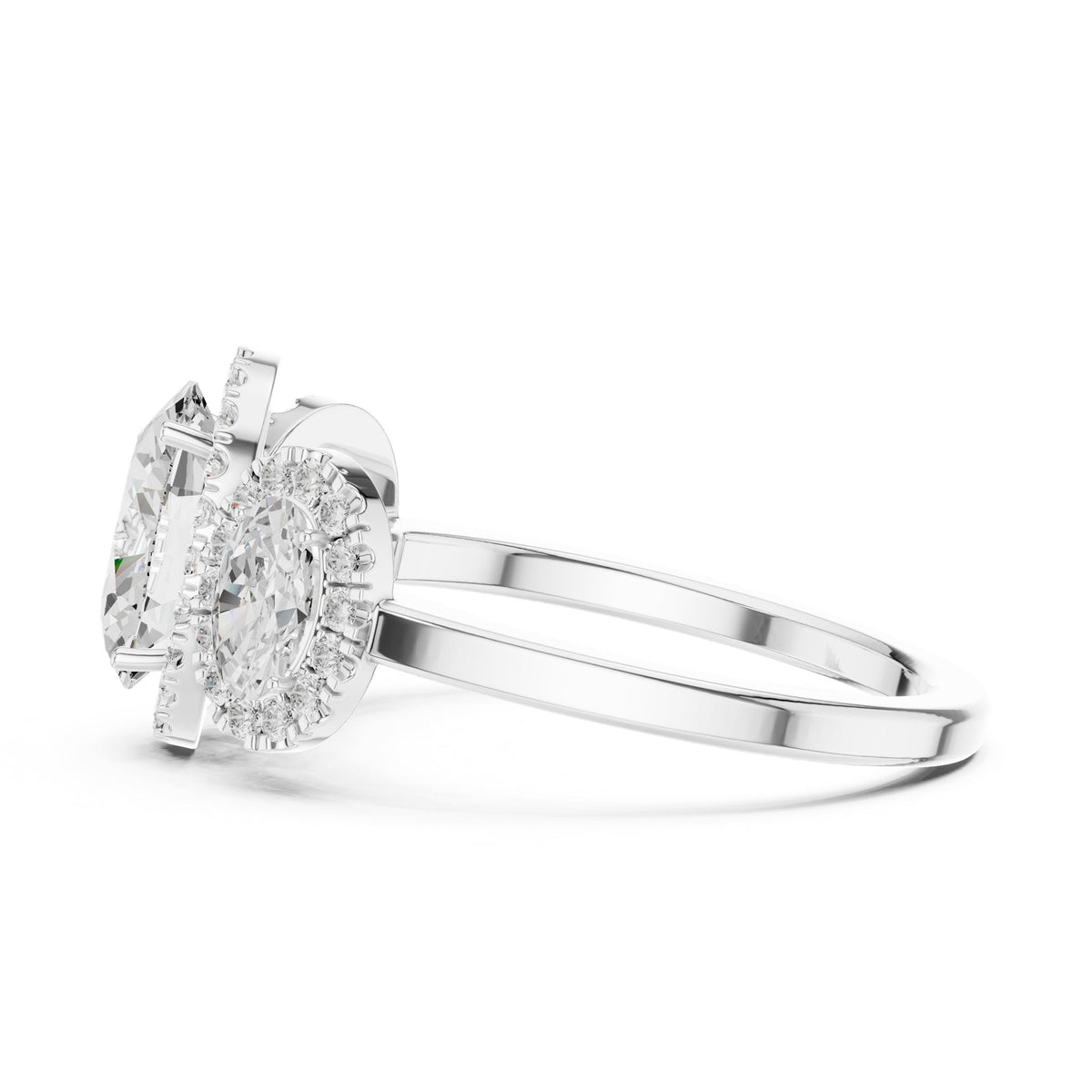 Oval Three Stone Lab Grown Diamond Engagement Ring