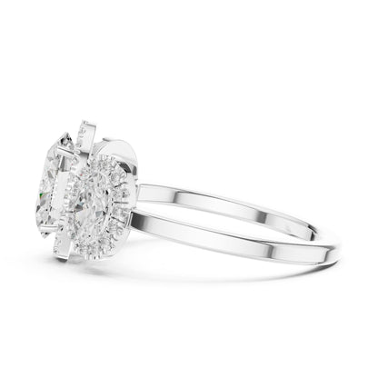 Oval Three Stone Lab Grown Diamond Engagement Ring