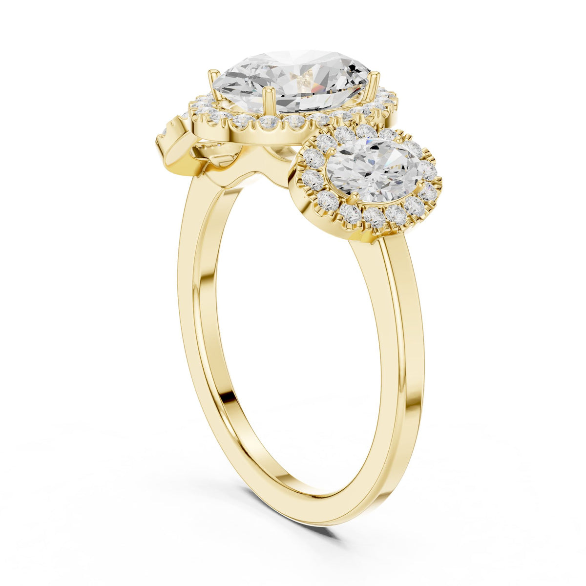 Oval Three Stone Lab Grown Diamond Engagement Ring