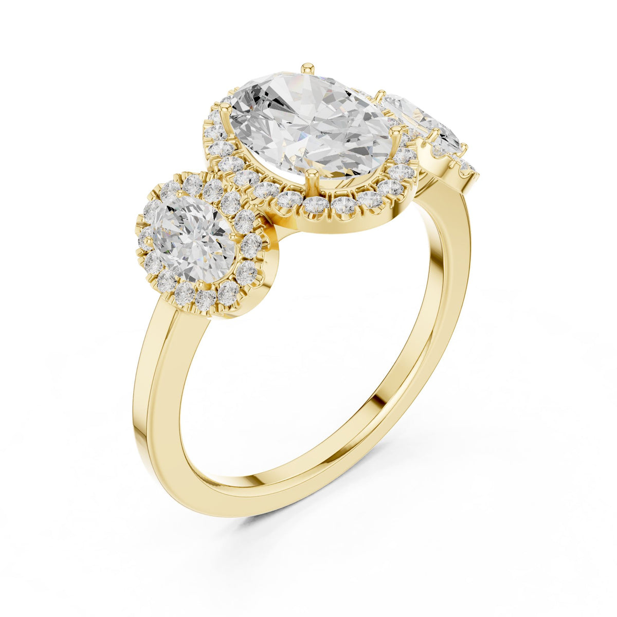 Oval Three Stone Lab Grown Diamond Engagement Ring