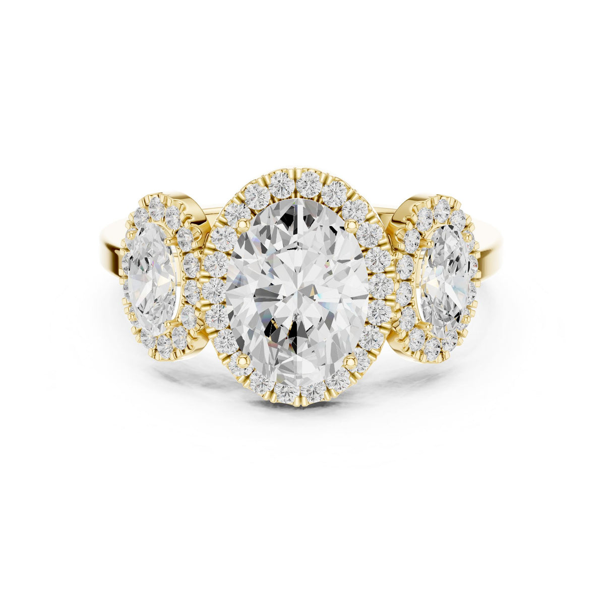 Oval Three Stone Lab Grown Diamond Engagement Ring