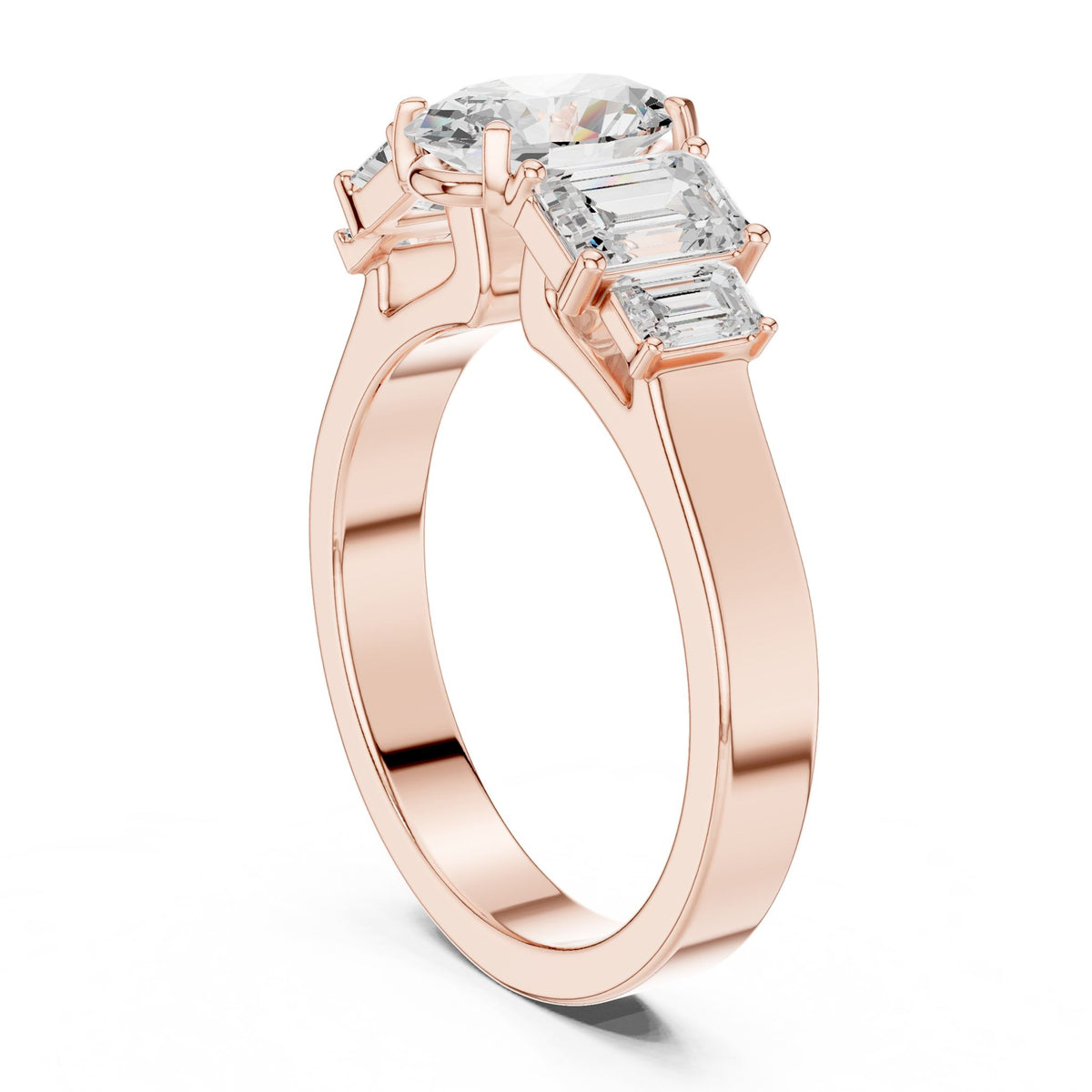 Oval Three Stone Lab Grown Diamond Engagement Ring