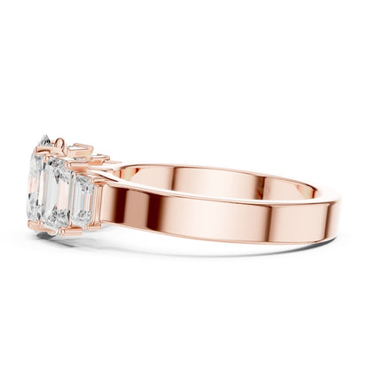 Oval Three Stone Lab Grown Diamond Engagement Ring