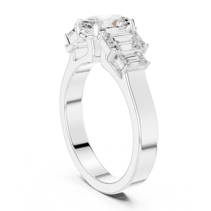Oval Three Stone Lab Grown Diamond Engagement Ring