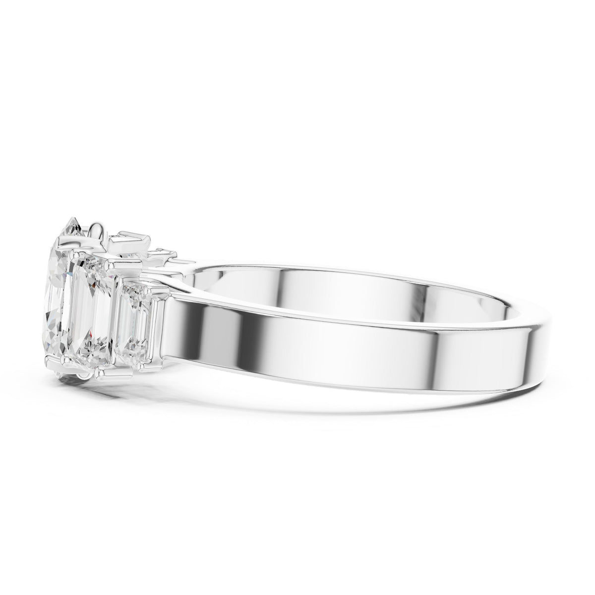 Oval Three Stone Lab Grown Diamond Engagement Ring