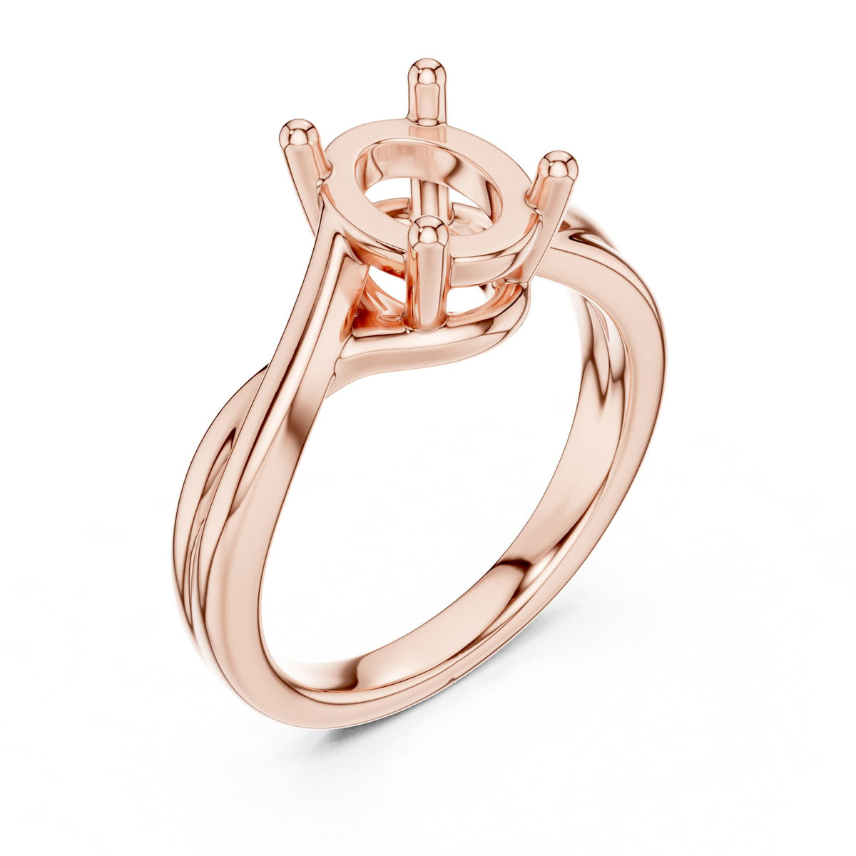 Oval Twist Lab Grown Diamond Engagement Ring