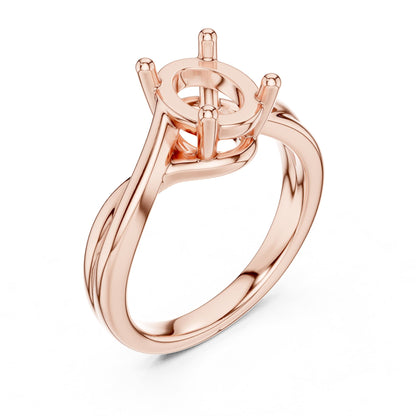 Oval Twist Lab Grown Diamond Engagement Ring