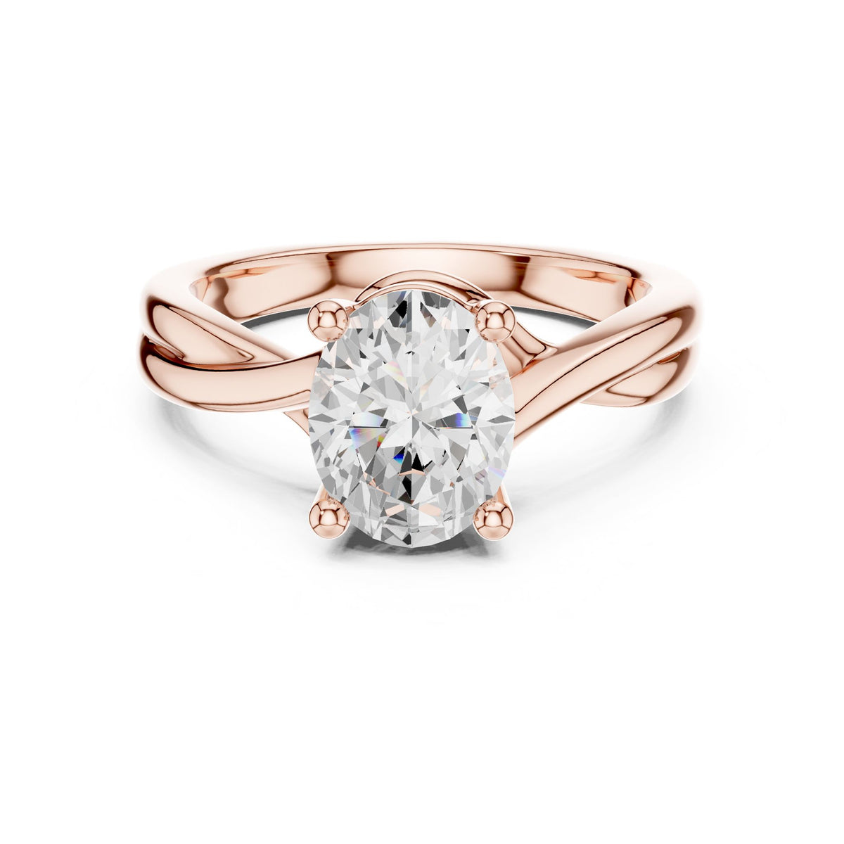 Oval Twist Lab Grown Diamond Engagement Ring