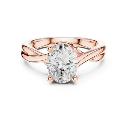 Oval Twist Lab Grown Diamond Engagement Ring