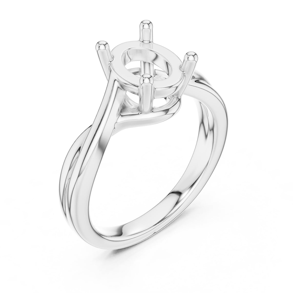 Oval Twist Lab Grown Diamond Engagement Ring