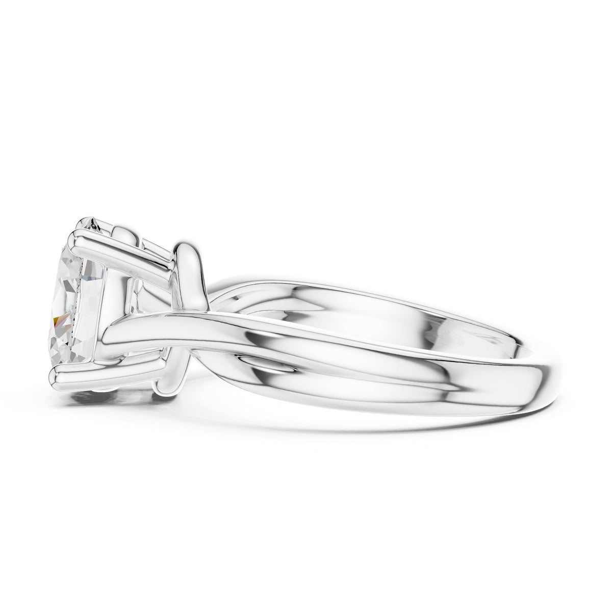 Oval Twist Lab Grown Diamond Engagement Ring