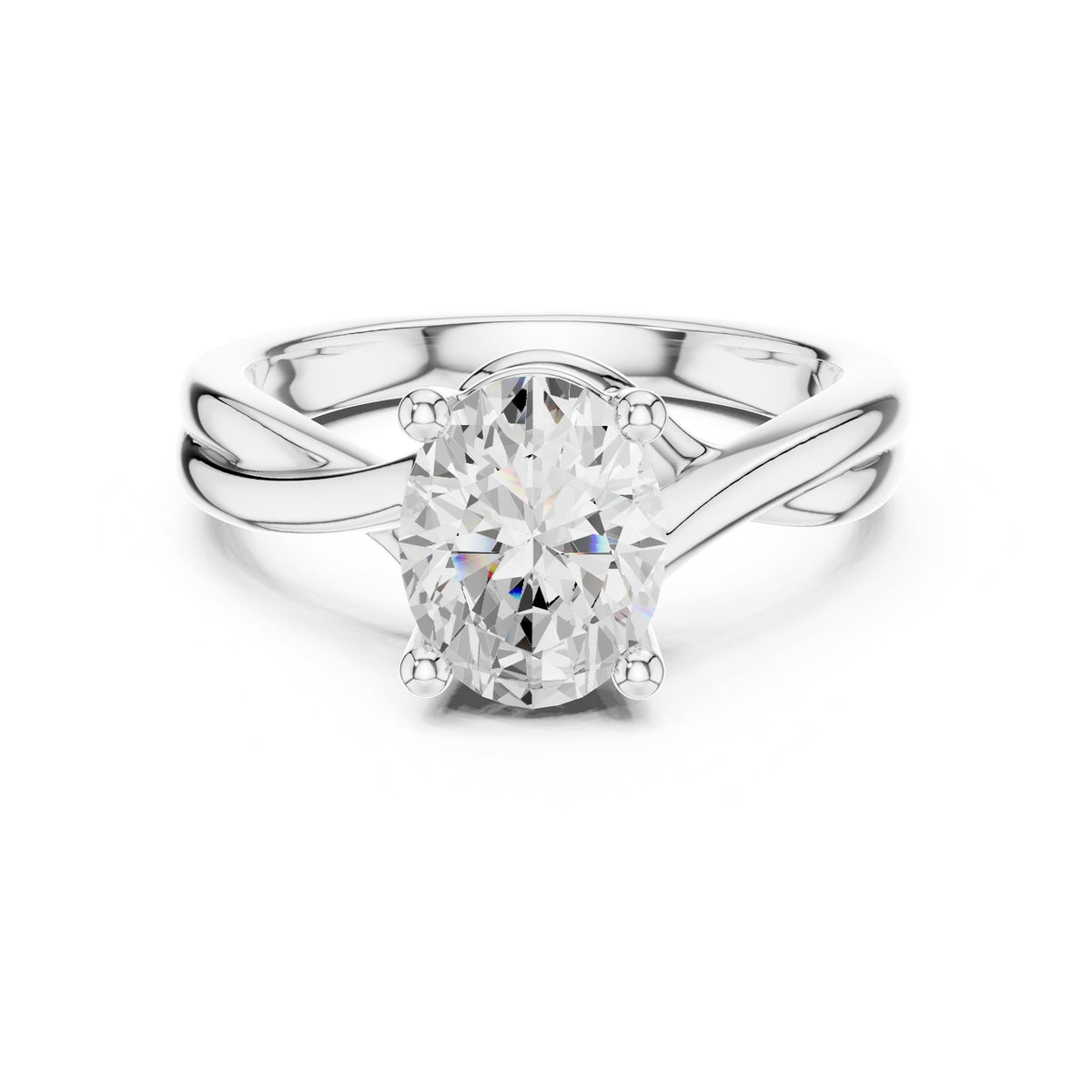 Oval Twist Lab Grown Diamond Engagement Ring