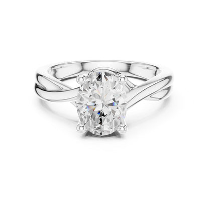 Oval Twist Lab Grown Diamond Engagement Ring