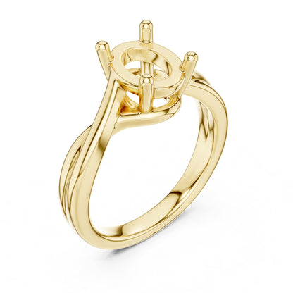 Oval Twist Lab Grown Diamond Engagement Ring