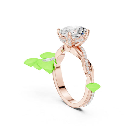 Oval Twist Lab Grown Diamond Engagement Ring