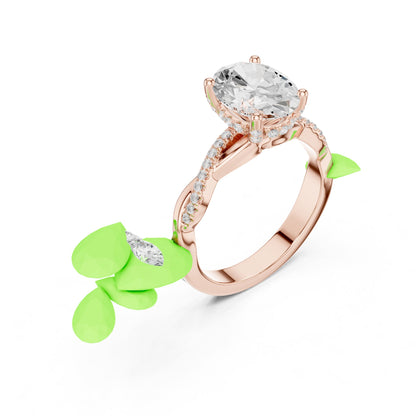 Oval Twist Lab Grown Diamond Engagement Ring